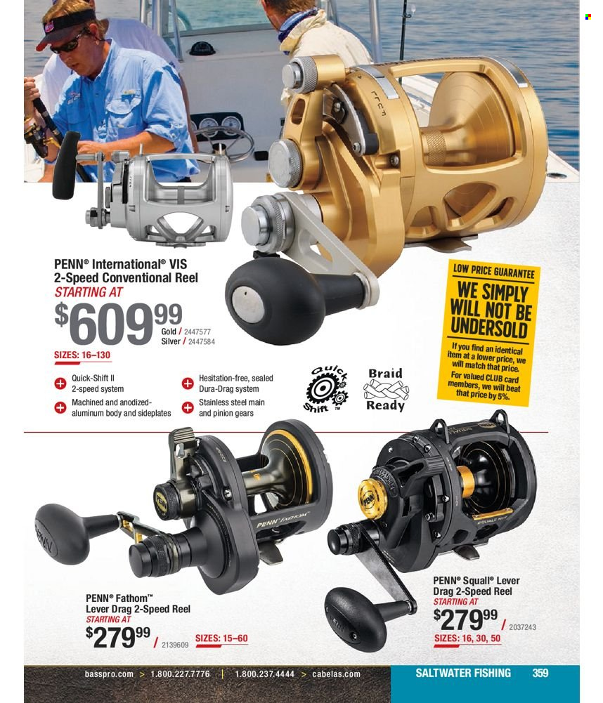 thumbnail - Bass Pro Shops Flyer - Sales products - reel, fishing rod, Penn. Page 359.