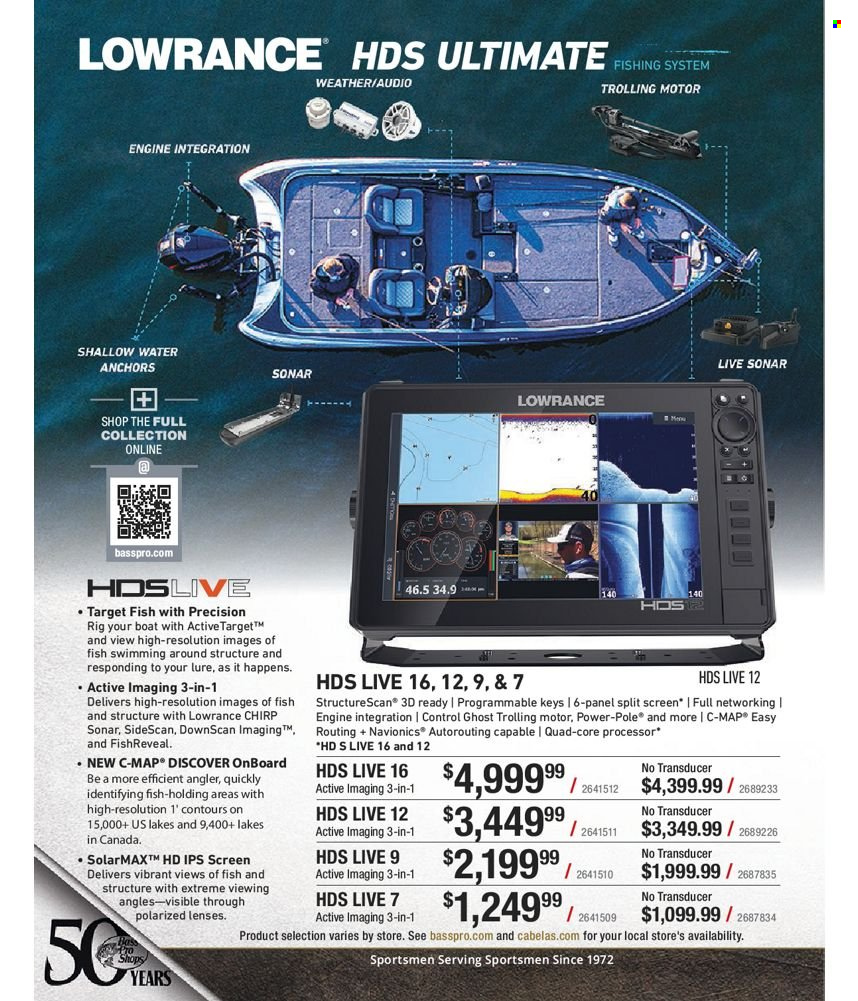 thumbnail - Bass Pro Shops Flyer - Sales products - lenses, Lowrance, sonar. Page 396.