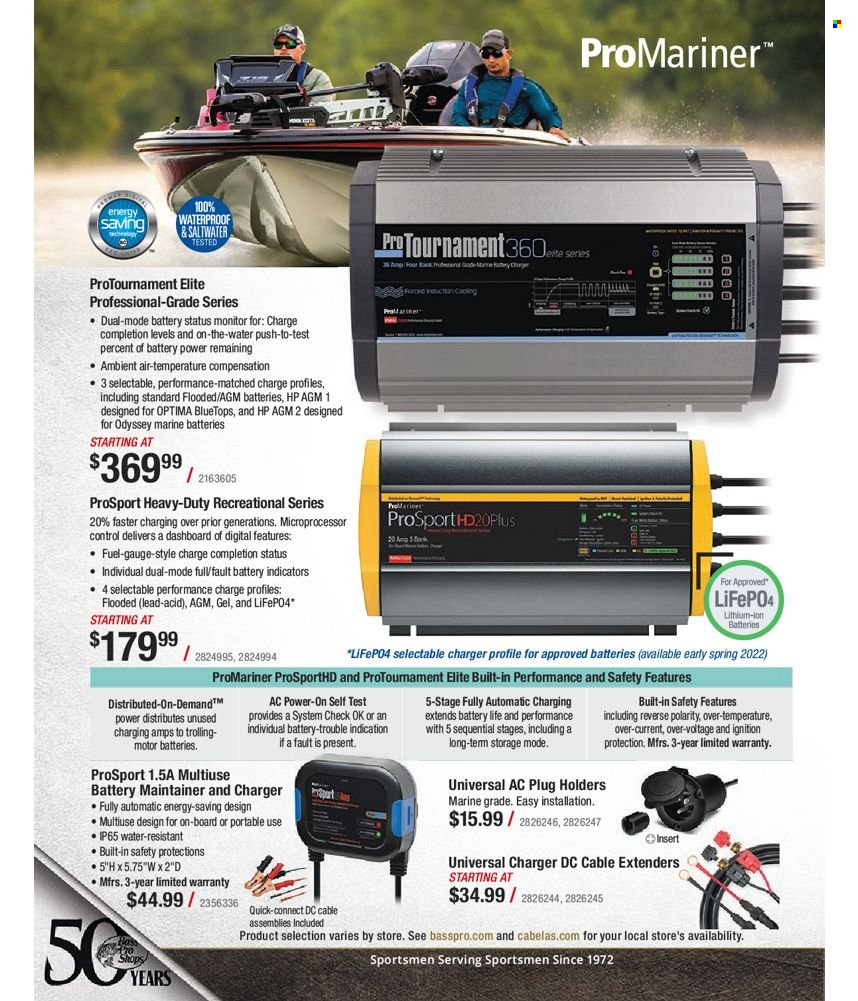 thumbnail - Bass Pro Shops Flyer - Sales products - universal charger. Page 450.