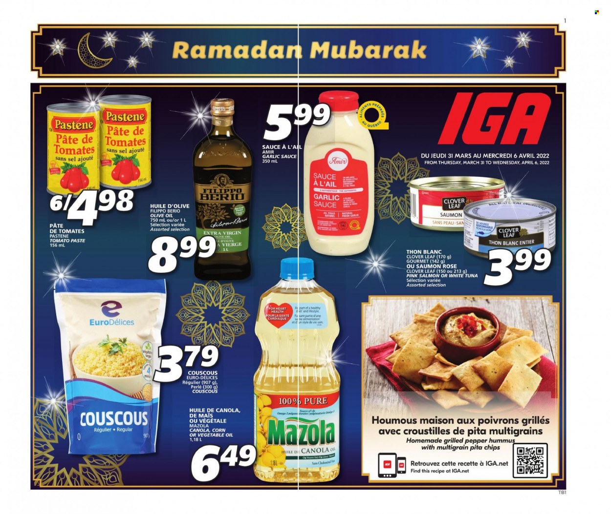 IGA flyer - March 31, 2022 - April 06, 2022. Page 1