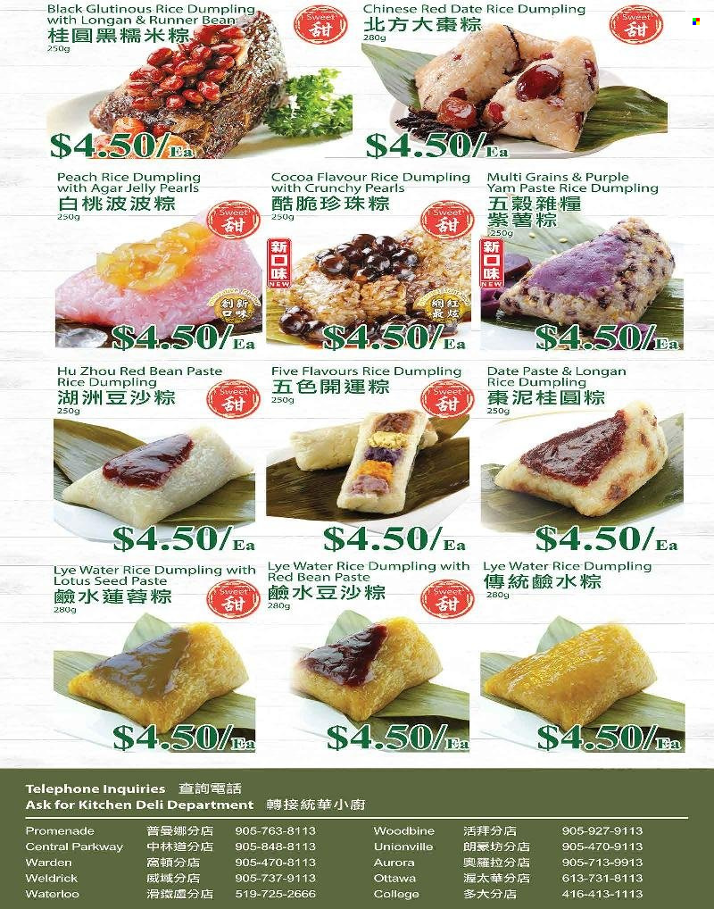 thumbnail - T&T Supermarket Flyer - April 08, 2022 - June 05, 2022 - Sales products - dumplings, jelly, cocoa, rice, Lotus. Page 4.