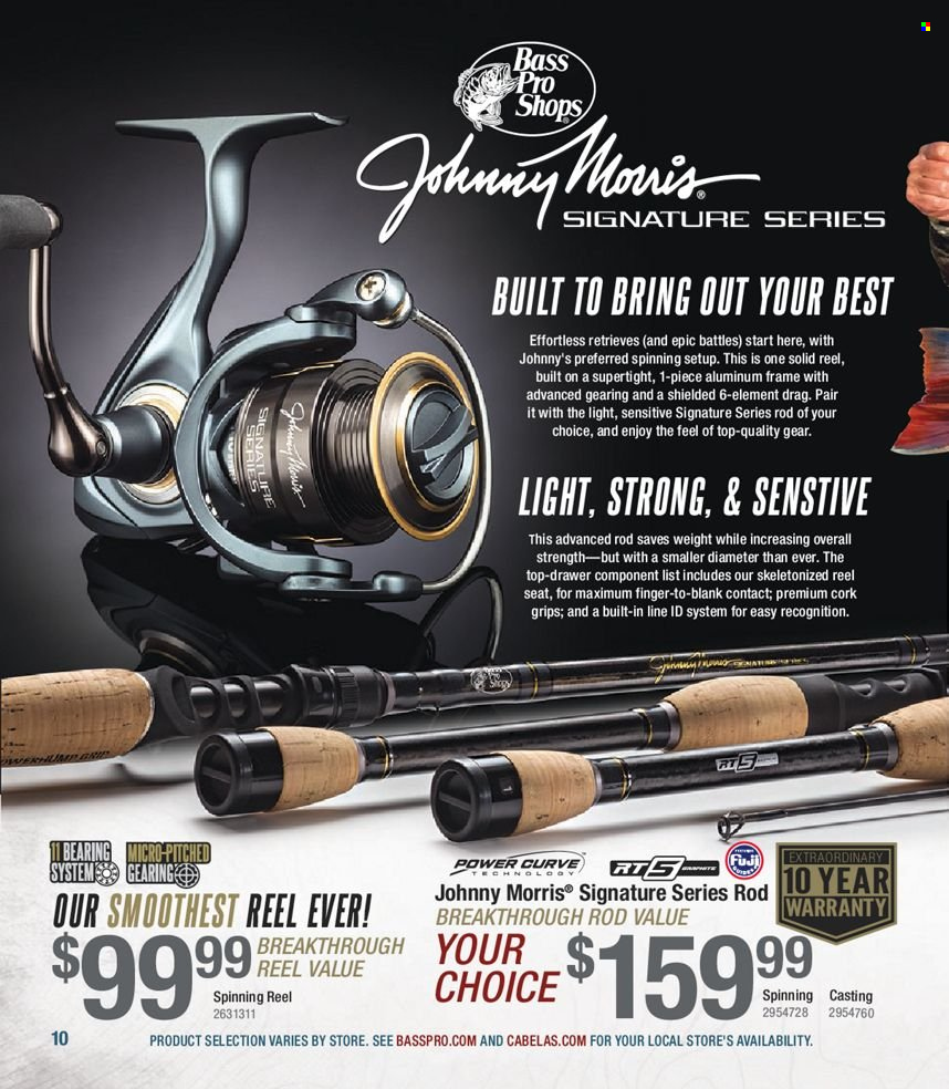 thumbnail - Bass Pro Shops Flyer - Sales products - Bass Pro, reel, spinning reel. Page 10.