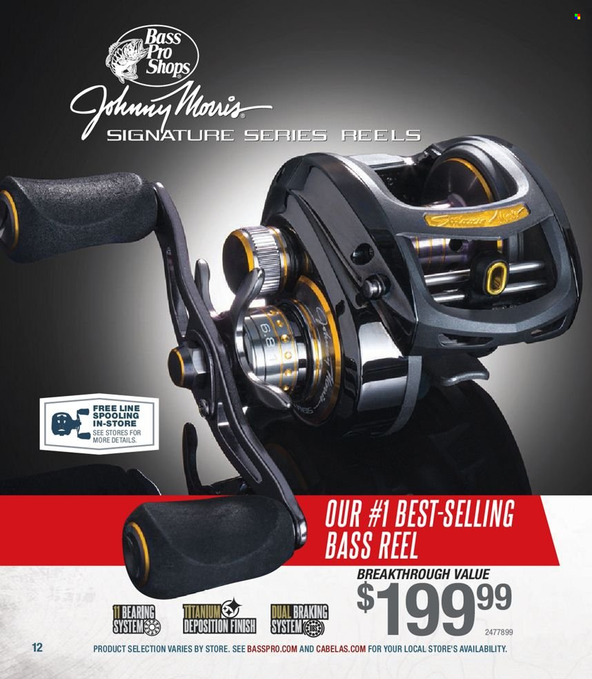thumbnail - Bass Pro Shops Flyer - Sales products - Bass Pro, reel. Page 12.