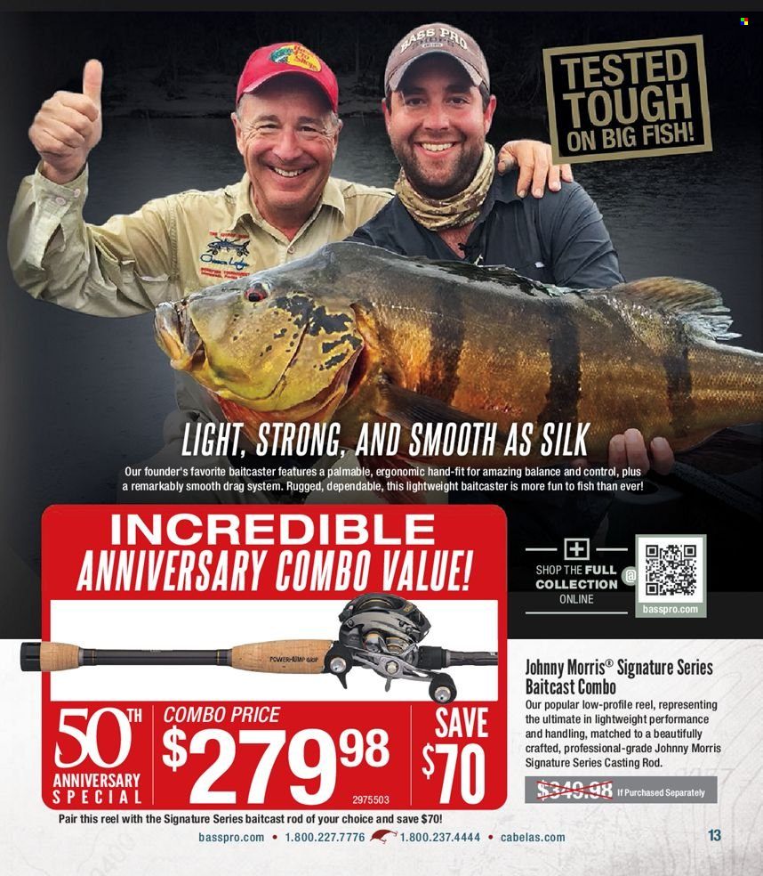 thumbnail - Bass Pro Shops Flyer - Sales products - baitcast combo, reel. Page 13.