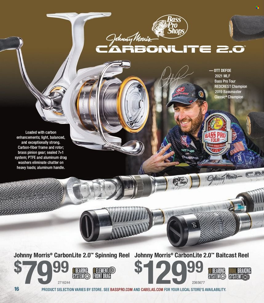 thumbnail - Bass Pro Shops Flyer - Sales products - baitcast reel, Bass Pro, reel, spinning reel. Page 16.