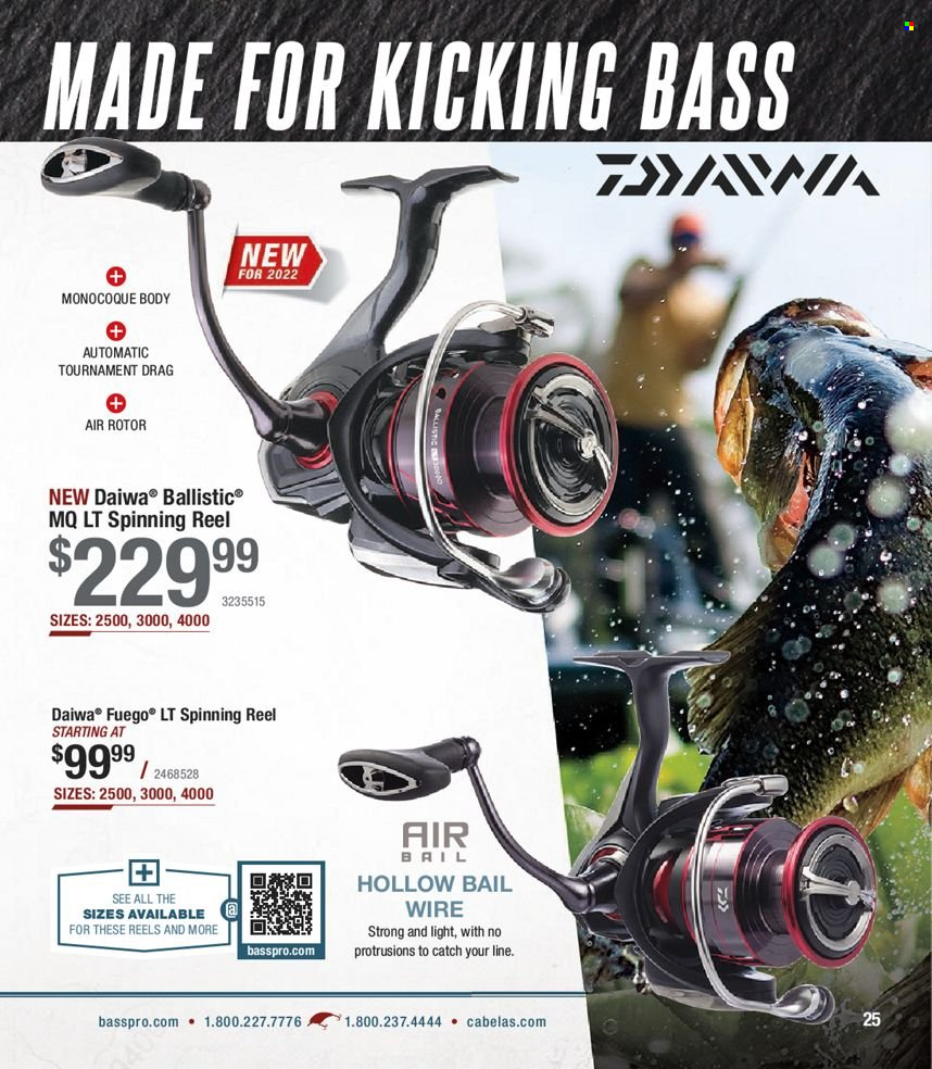 thumbnail - Bass Pro Shops Flyer - Sales products - reel, spinning reel, fishing rod, DAIWA. Page 25.