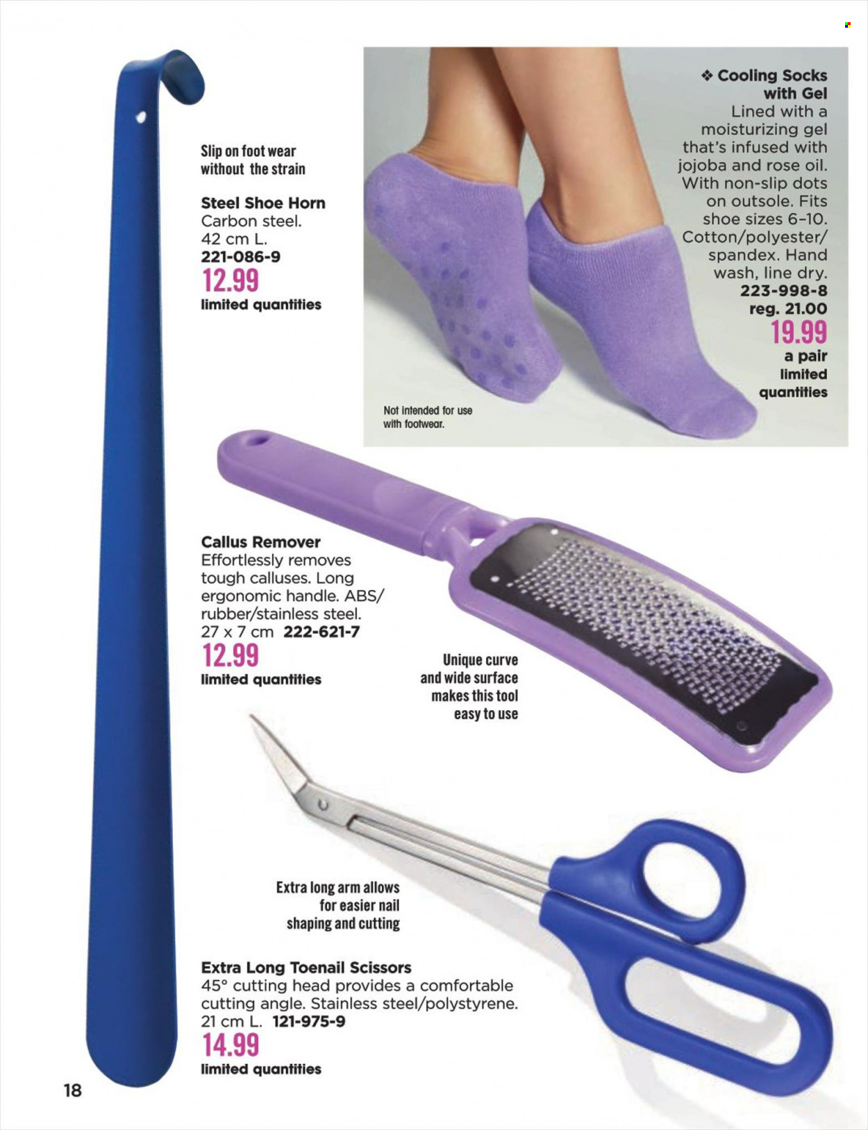 thumbnail - Avon Flyer - Sales products - hand wash, callus remover, socks. Page 18.