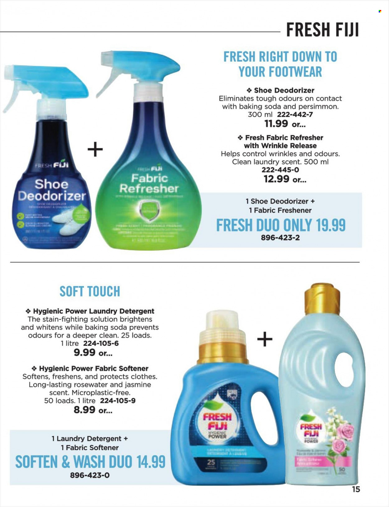 thumbnail - Avon Flyer - Sales products - fabric softener, laundry detergent, refresher, detergent. Page 15.