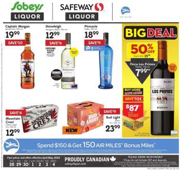 Circulaire Sobeys Liquor - 28 Avril 2022 - 04 Mai 2022.