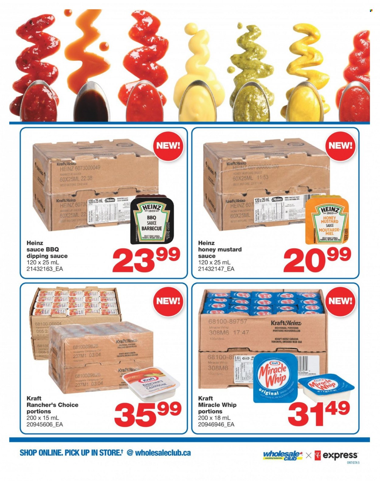 thumbnail - Wholesale Club Flyer - April 28, 2022 - May 18, 2022 - Sales products - sauce, Kraft®, Miracle Whip, BBQ sauce, mustard, honey mustard, dressing, mustard sauce, Heinz. Page 5.