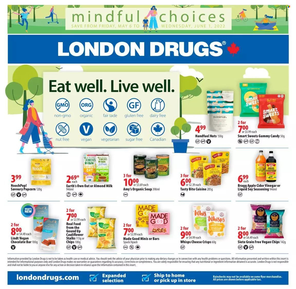 thumbnail - Circulaire London Drugs - 06 Mai 2022 - 01 Juin 2022 - Produits soldés - popcorn, chips, Apple, Candy, Lindt. Page 1.