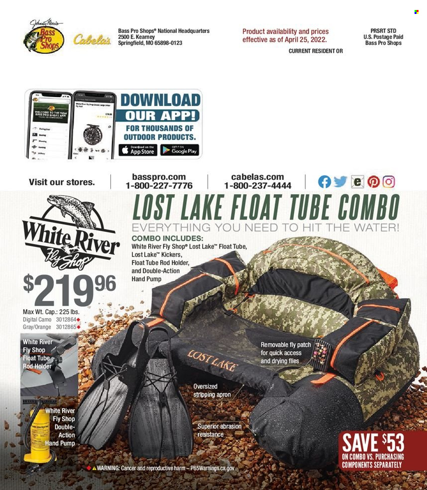 thumbnail - Bass Pro Shops Flyer - Sales products - pump, Bass Pro, rod holder. Page 60.
