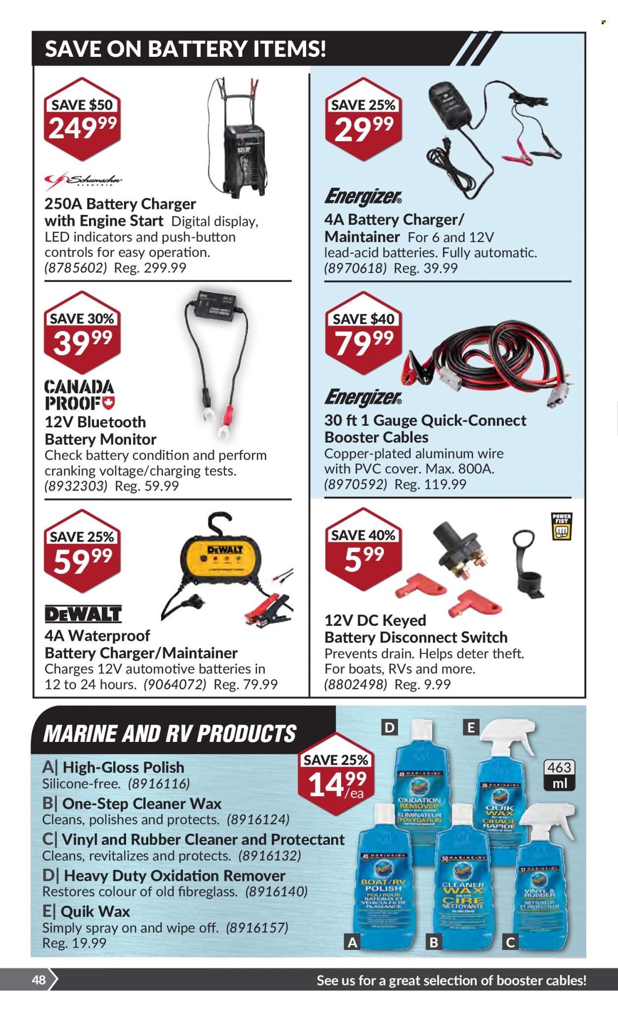 thumbnail - Princess Auto Flyer - May 10, 2022 - May 22, 2022 - Sales products - polish, switch, battery charger, booster cables, automotive batteries, cleaner. Page 51.