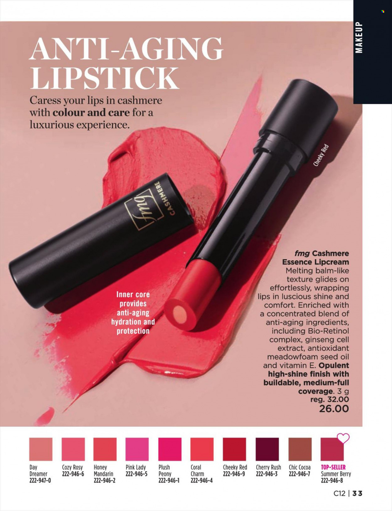 thumbnail - Avon Flyer - Sales products - lipstick, makeup, ginseng. Page 33.