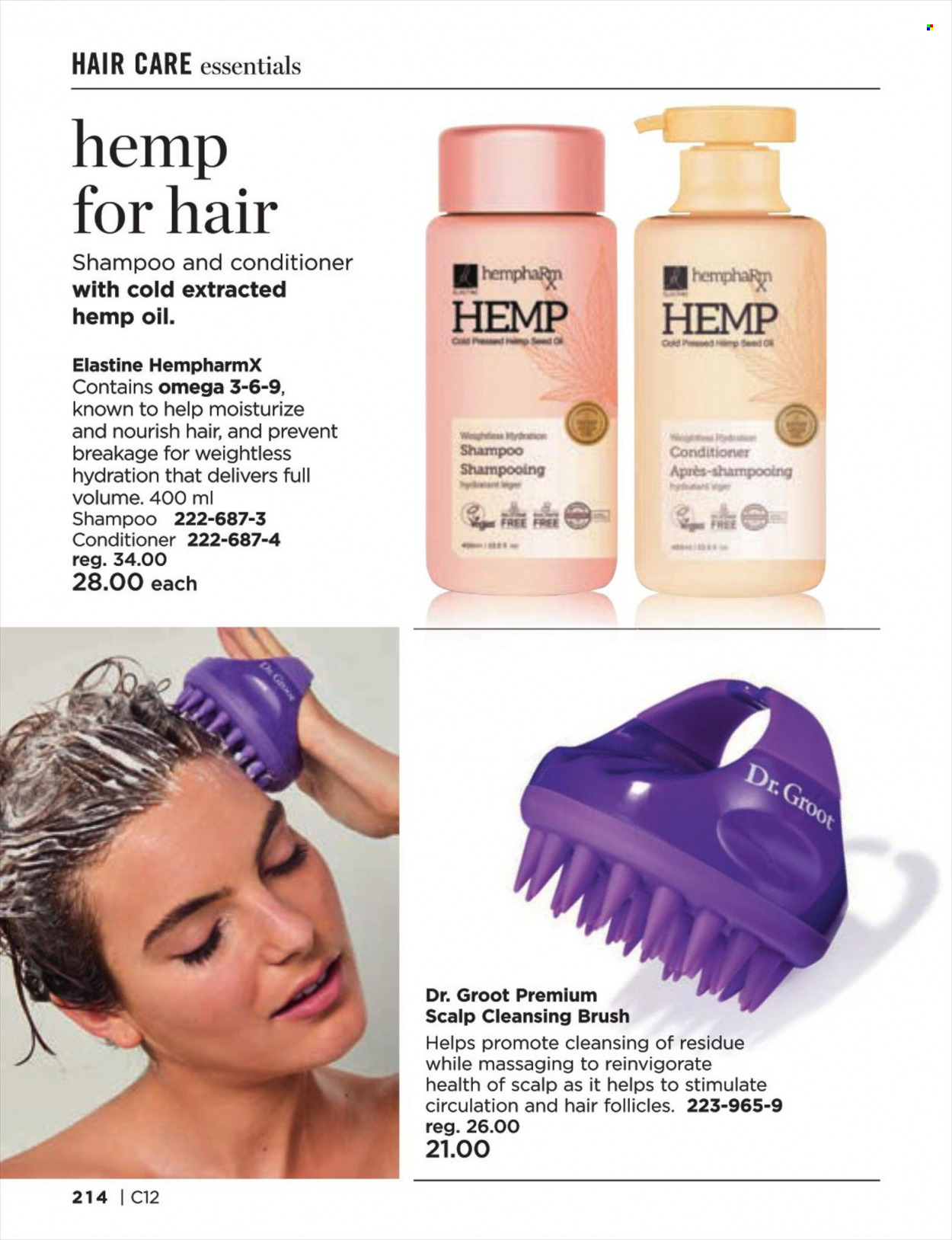 thumbnail - Avon Flyer - Sales products - conditioner, Omega-3, shampoo. Page 214.