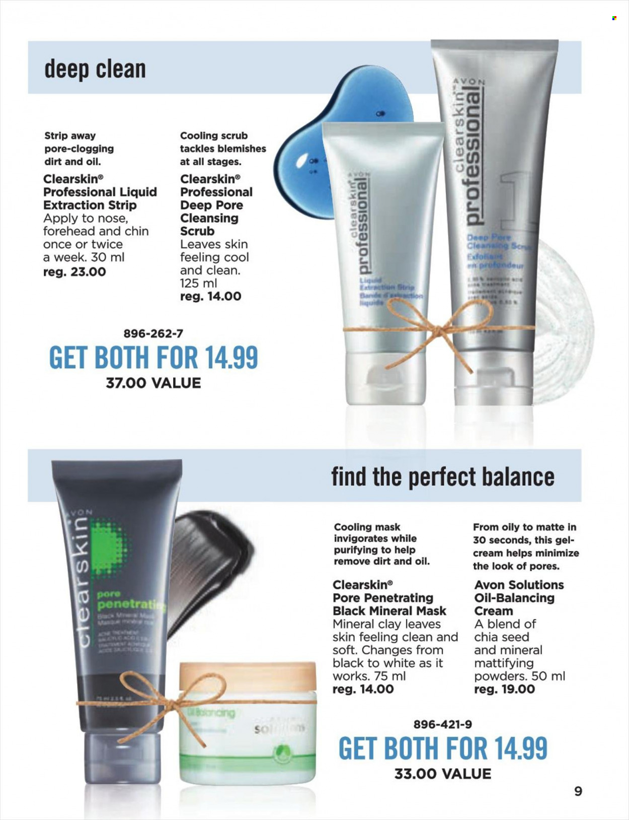 thumbnail - Avon Flyer - Sales products - Avon, cleansing scrub. Page 9.