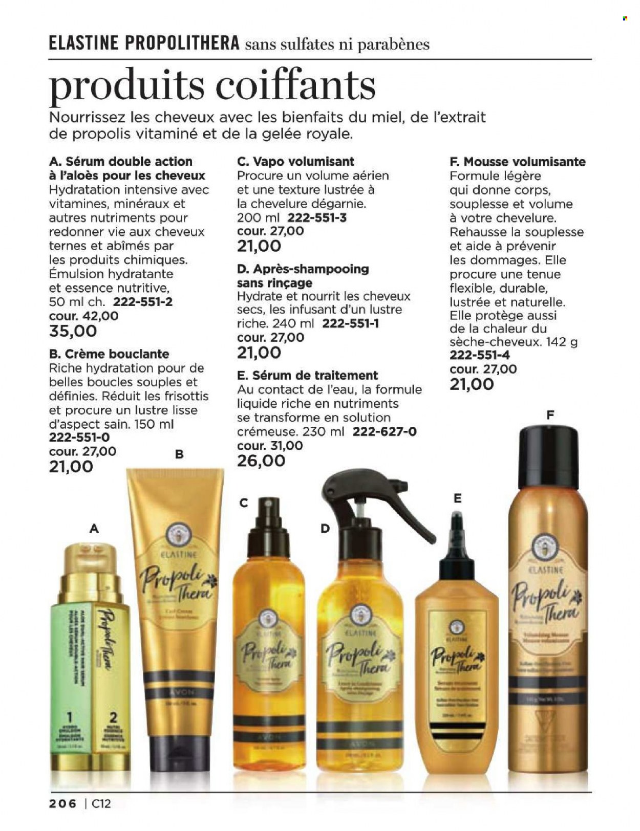 thumbnail - Circulaire Avon - Produits soldés - shampooing, sérum, gelée royale, sèche-cheveux. Page 206.