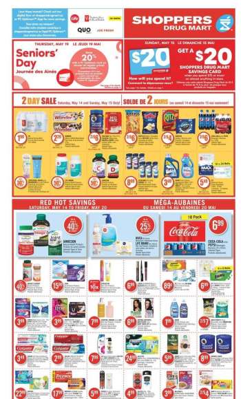 Circulaire Shoppers Drug Mart - 14 Mai 2022 - 20 Mai 2022.