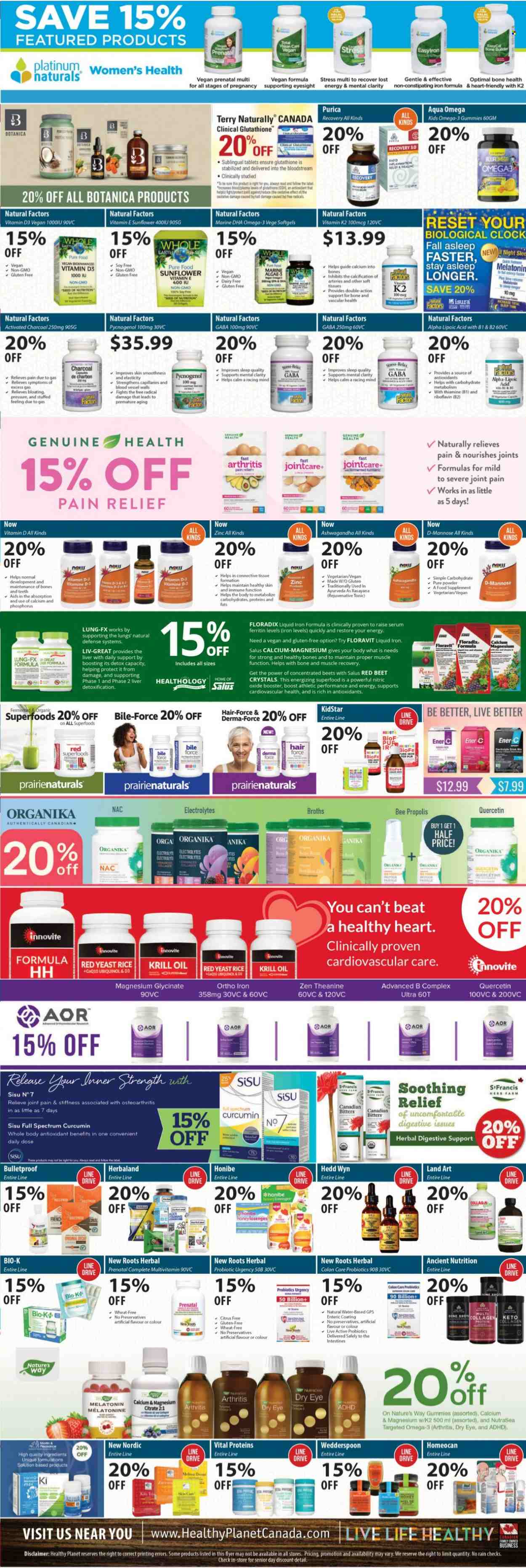 thumbnail - Healthy Planet Flyer - May 12, 2022 - June 15, 2022 - Sales products - 7 Days, bouillon, rice, turmeric, oil, honey, tonic, Boost, tissues, serum, Sure, pain relief, magnesium, multivitamin, Prenatal, probiotics, Omega-3, activated charcoal, zinc, Spectrum, Vital Proteins, vitamin D3. Page 5.