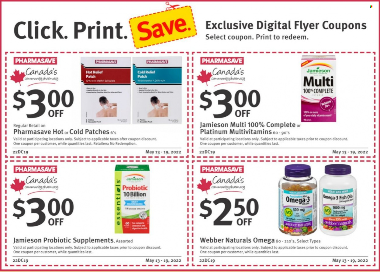 thumbnail - Pharmasave Flyer - May 13, 2022 - May 26, 2022 - Sales products - fish, multivitamin, Omega-3. Page 2.