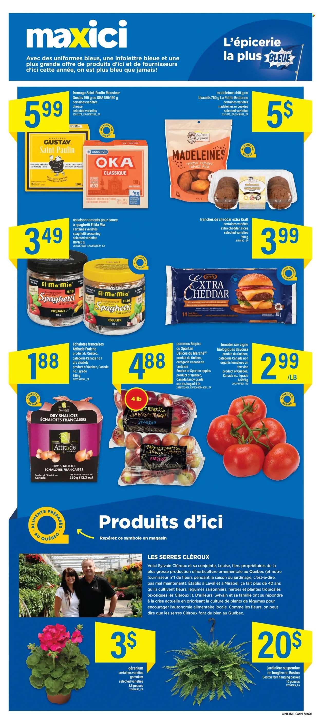 thumbnail - Maxi & Cie Flyer - May 19, 2022 - May 25, 2022 - Sales products - brioche, shallots, apples, spaghetti, sauce, Kraft®, cheddar, cheese, cookies, biscuit, spice. Page 5.