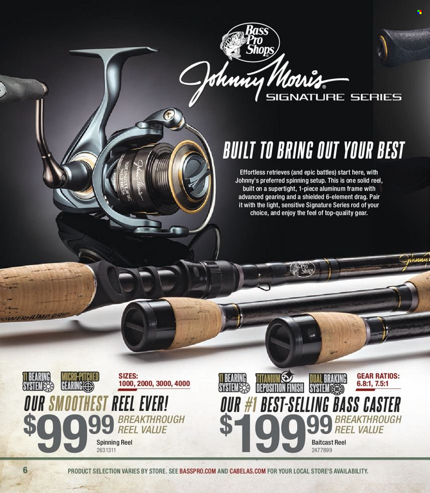 thumbnail - Bass Pro Shops Flyer - Sales products - baitcast reel, Bass Pro, reel, spinning reel. Page 6.