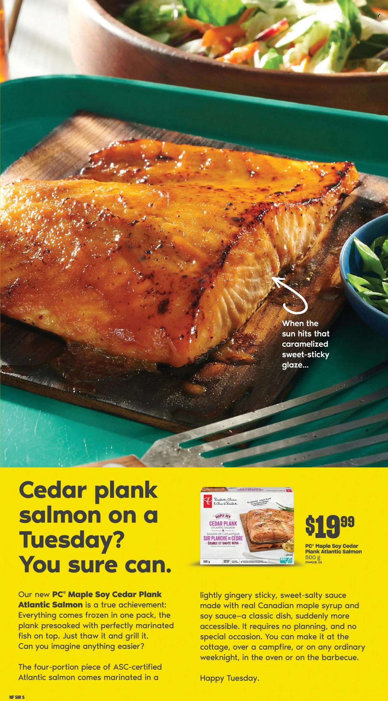 thumbnail - No Frills Flyer - May 19, 2022 - July 13, 2022 - Sales products - salmon, fish, sauce, soy sauce, maple syrup, Sure. Page 5.