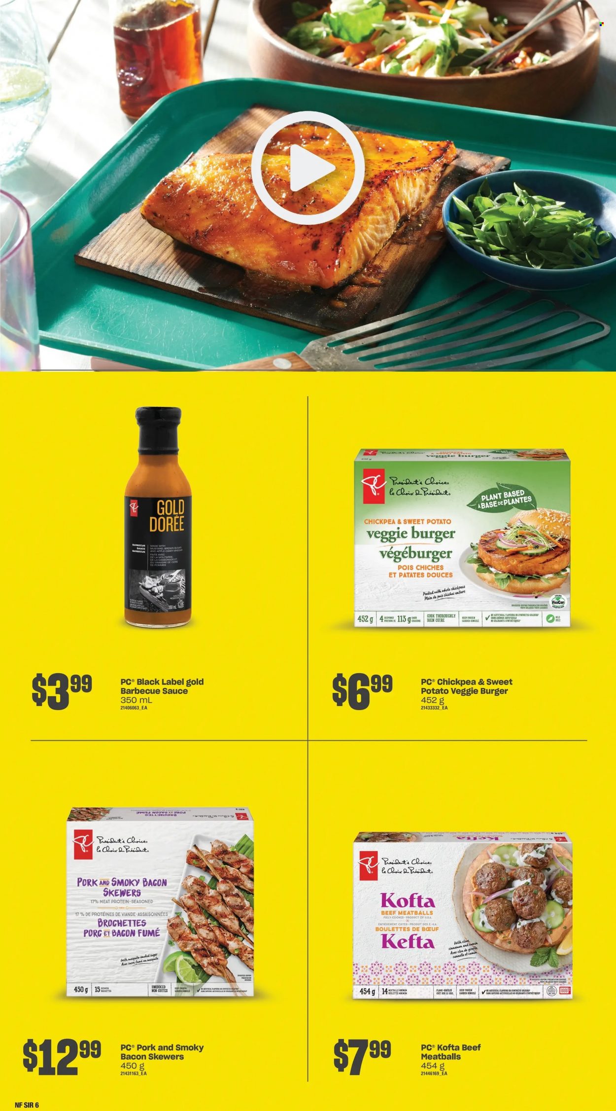 thumbnail - No Frills Flyer - May 19, 2022 - July 13, 2022 - Sales products - sweet potato, meatballs, sauce, veggie burger, bacon, cane sugar, chickpeas, cumin, cinnamon, BBQ sauce, apple cider vinegar, vinegar. Page 6.