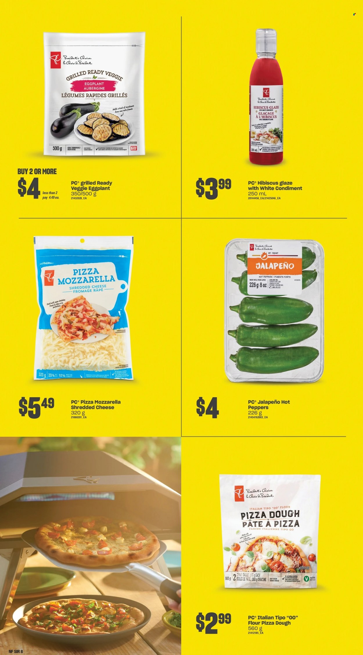 thumbnail - No Frills Flyer - May 19, 2022 - July 13, 2022 - Sales products - peppers, jalapeño, eggplant, shredded cheese, pizza dough, flour. Page 8.