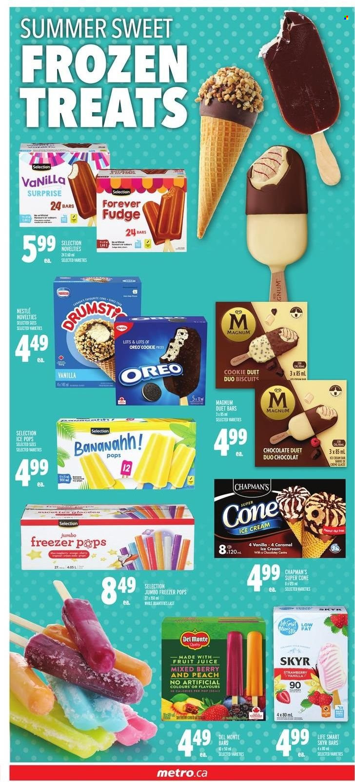 thumbnail - Metro Flyer - May 19, 2022 - May 25, 2022 - Sales products - Magnum, ice cream, fudge, biscuit, juice, fruit juice, Nestlé, Oreo. Page 10.