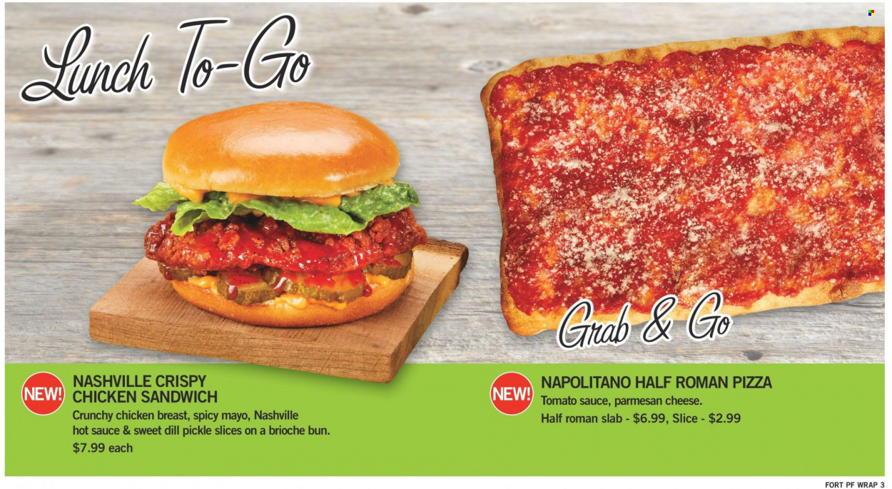 thumbnail - Fortinos Flyer - May 19, 2022 - May 25, 2022 - Sales products - brioche, pizza, sandwich, parmesan, dill pickle, dill, hot sauce, chicken breasts, chicken. Page 21.