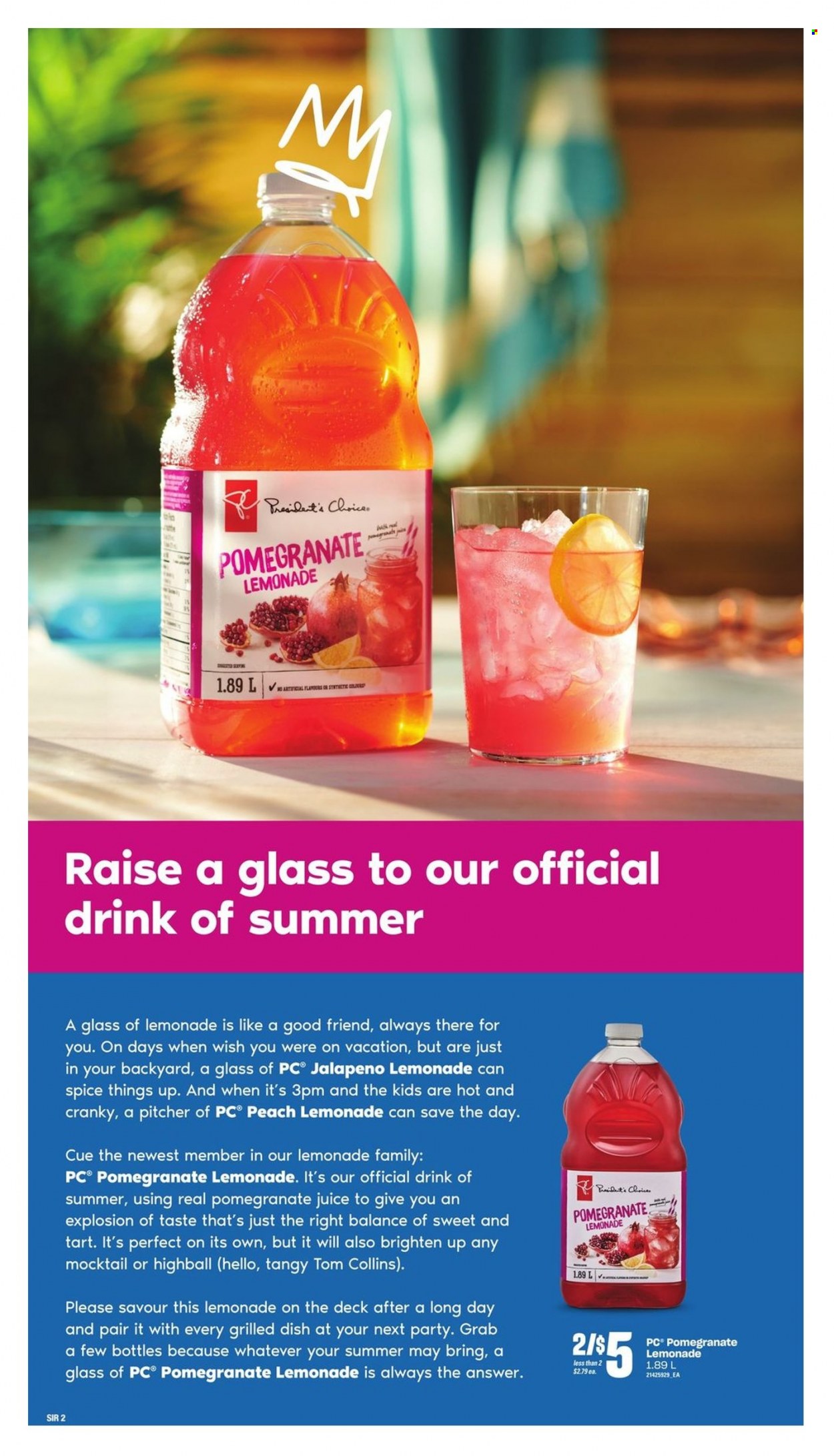 thumbnail - Loblaws Flyer - May 19, 2022 - July 13, 2022 - Sales products - tart, jalapeño, pomegranate, spice, lemonade, juice. Page 2.