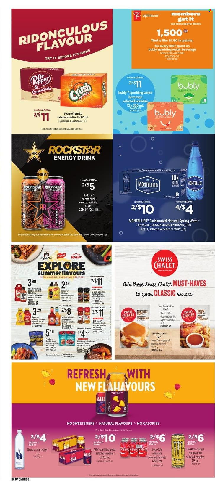 thumbnail - Dominion Flyer - May 19, 2022 - May 25, 2022 - Sales products - Mott's, Mars, pepper, spice, Coca-Cola, Pepsi, energy drink, Monster, soft drink, Rockstar, spring water, sparkling water, Smartwater, Optimum, oranges. Page 12.