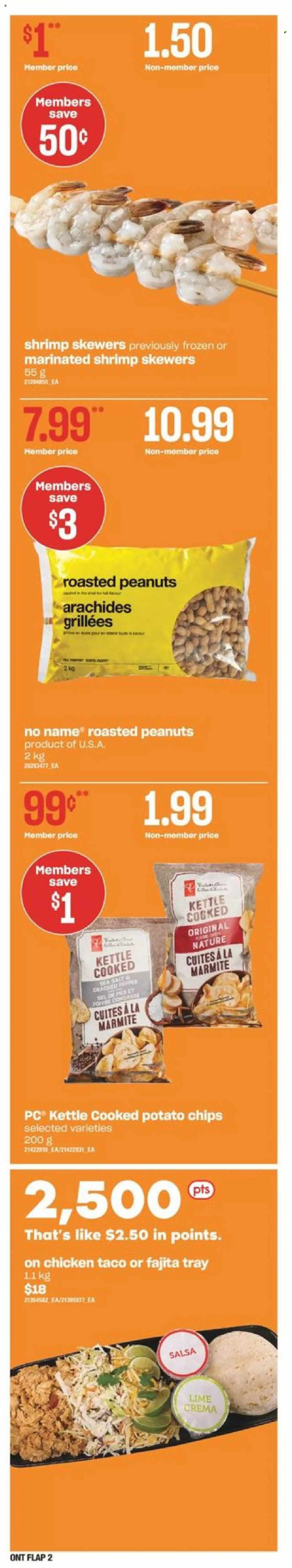 thumbnail - Independent Flyer - May 19, 2022 - May 25, 2022 - Sales products - shrimps, No Name, fajita, potato chips, salsa, roasted peanuts, peanuts, tray. Page 17.