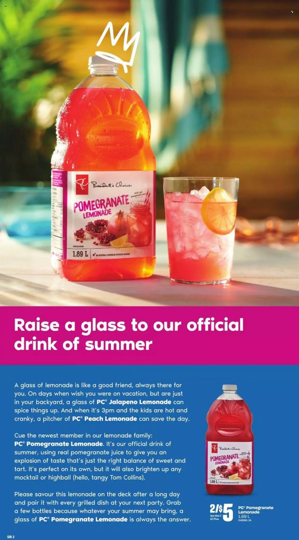 thumbnail - Independent Flyer - May 19, 2022 - July 13, 2022 - Sales products - tart, jalapeño, pomegranate, spice, lemonade, juice, pitcher. Page 2.