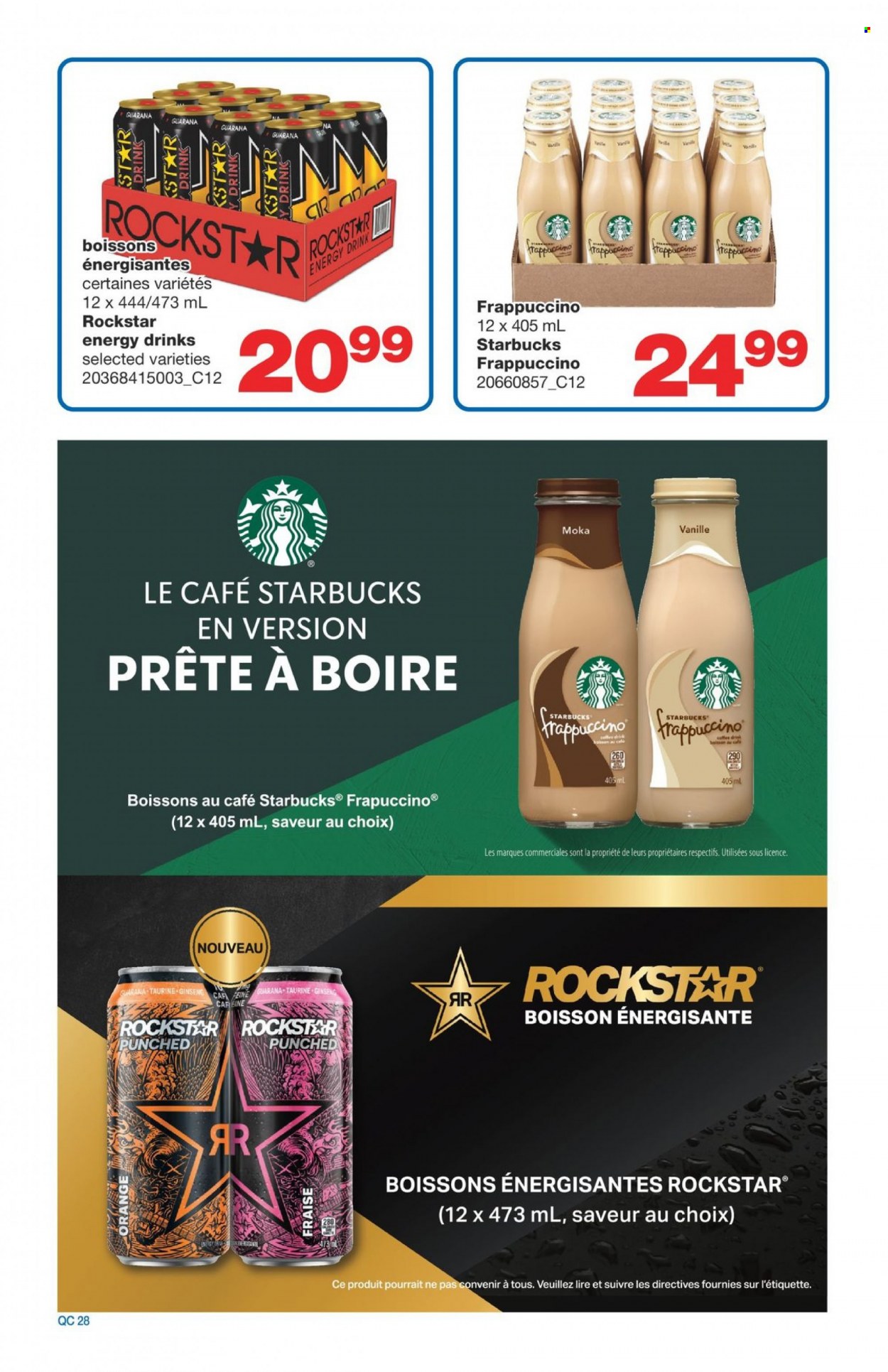 thumbnail - Wholesale Club Flyer - May 19, 2022 - June 08, 2022 - Sales products - energy drink, Rockstar, coffee, Starbucks, frappuccino, ginseng, oranges. Page 28.