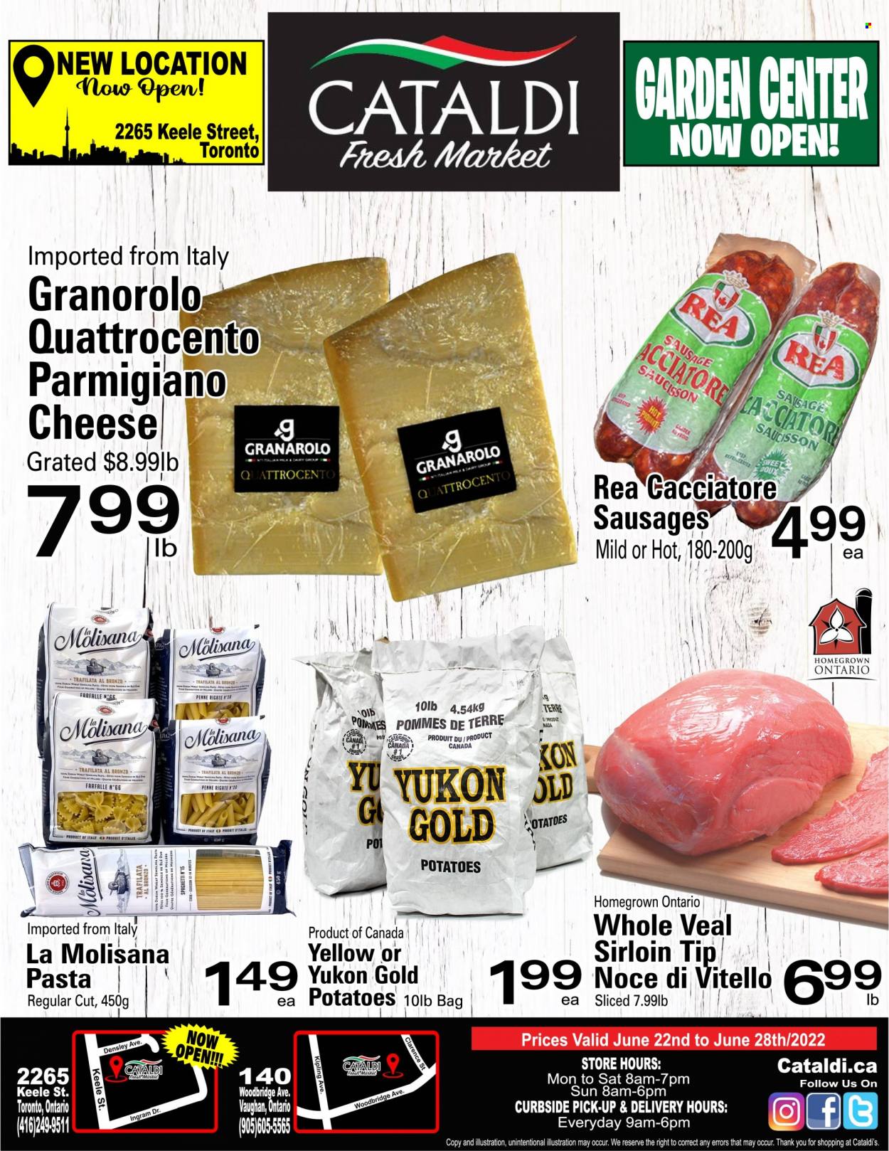 thumbnail - Circulaire Cataldi Fresh Market - 22 Juin 2022 - 28 Juin 2022 - Produits soldés - pommes de terre, saucisson, parmesan, jus, pâtes, farfalle. Page 1.