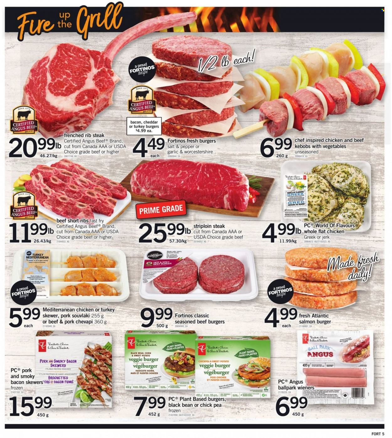 thumbnail - Circulaire Fortinos - 23 Juin 2022 - 29 Juin 2022 - Produits soldés - steak, bacon, saucisse, Président, haricots, pois chiche, Head, shorts, grill. Page 6.