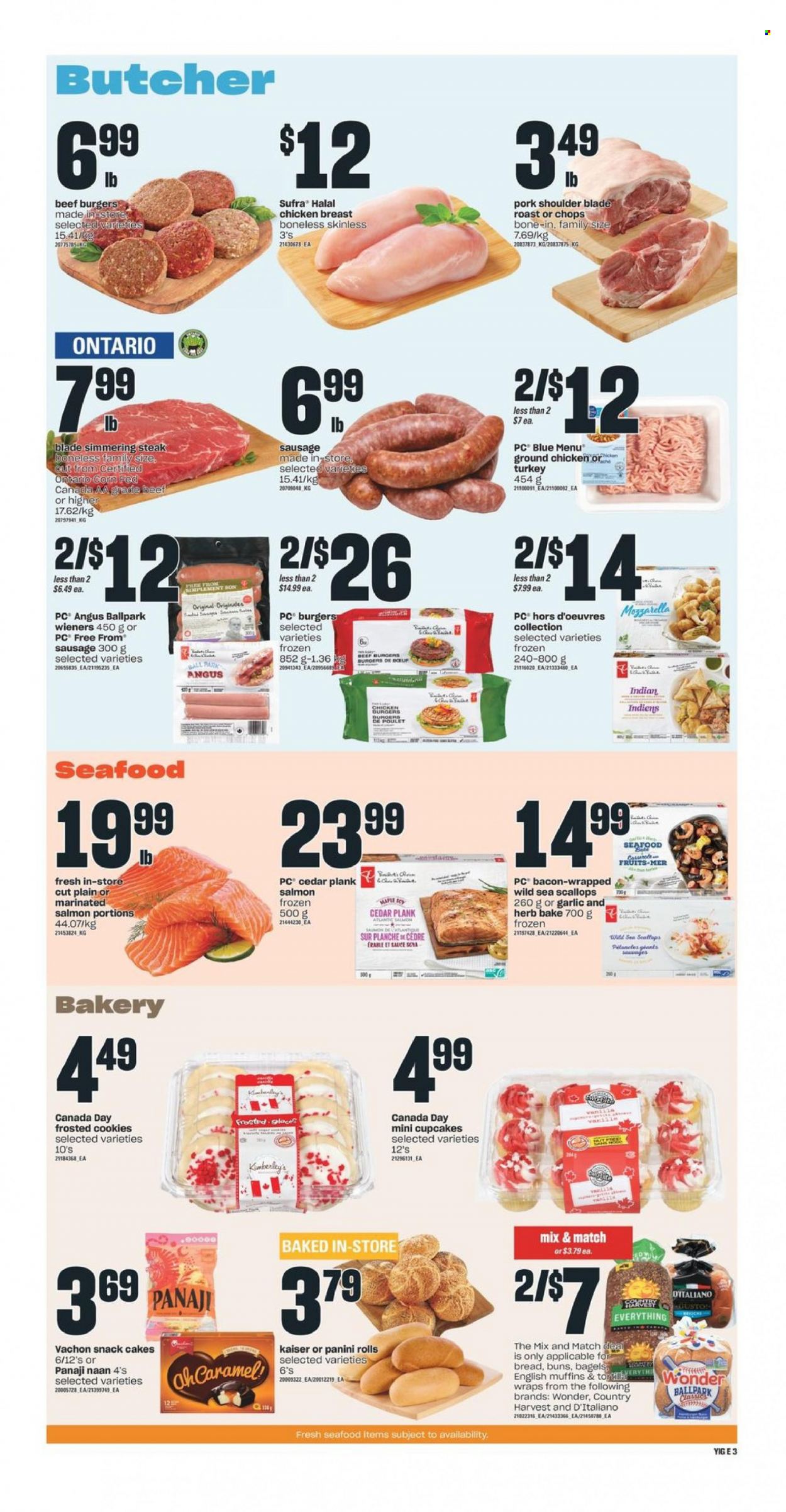 thumbnail - Circulaire Independent - 23 Juin 2022 - 29 Juin 2022 - Produits soldés - brioche, tortilla, steak, saumon, bacon, simplement bon, mozzarella, cookies. Page 4.