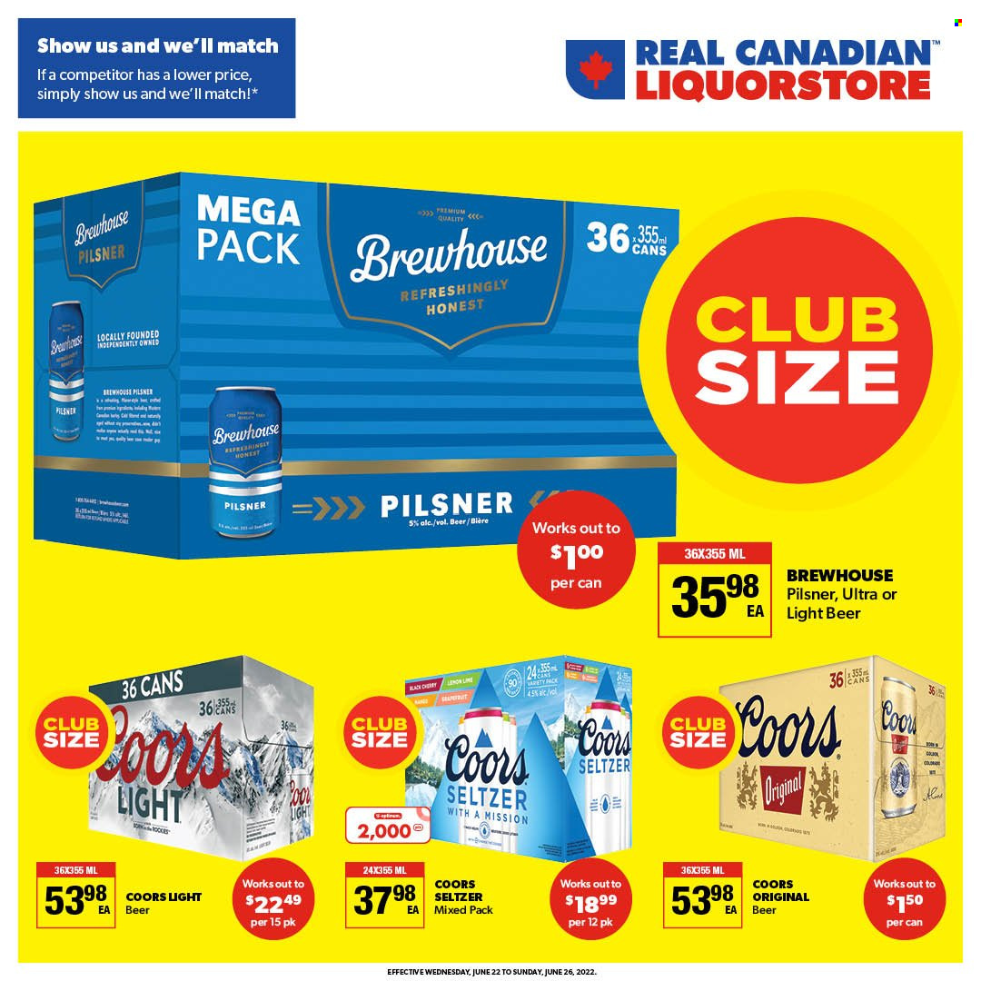 Real Canadian Liquorstore flyer - June 22, 2022 - June 26, 2022. Page 1