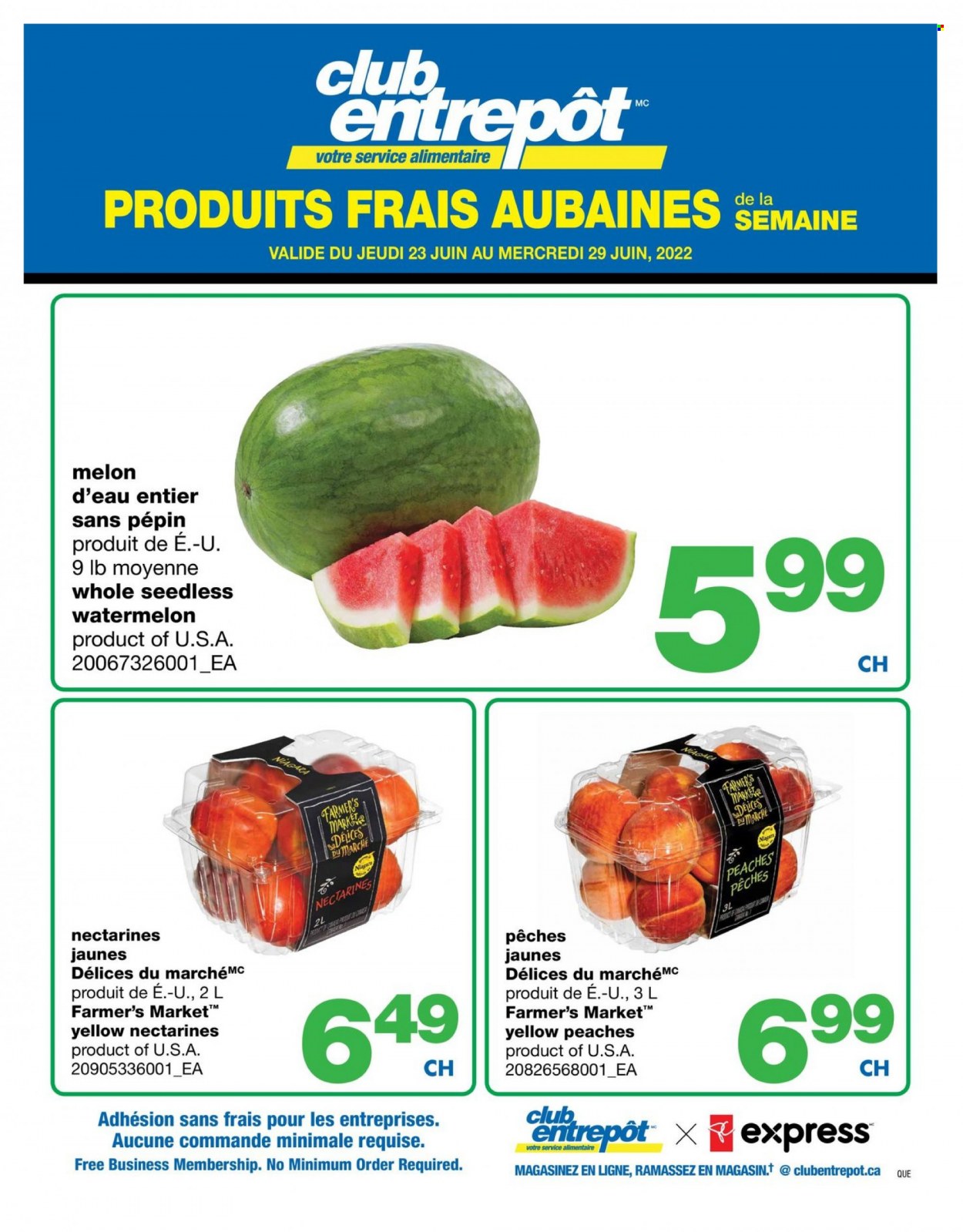 thumbnail - Circulaire Wholesale Club - 23 Juin 2022 - 29 Juin 2022 - Produits soldés - nectarine, pêche, melon. Page 1.