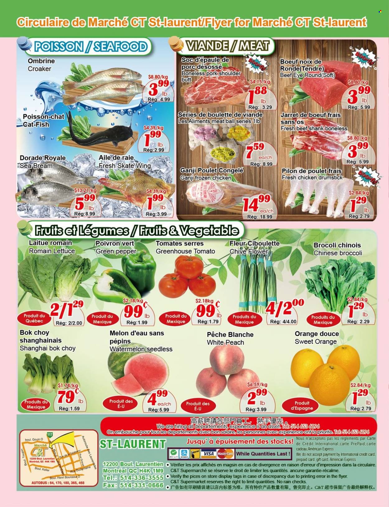 thumbnail - Circulaire Marché C&T - 23 Juin 2022 - 29 Juin 2022 - Produits soldés - tomates, brocoli, ciboulette, poivrons, pêche, melon, raie, dorade. Page 4.