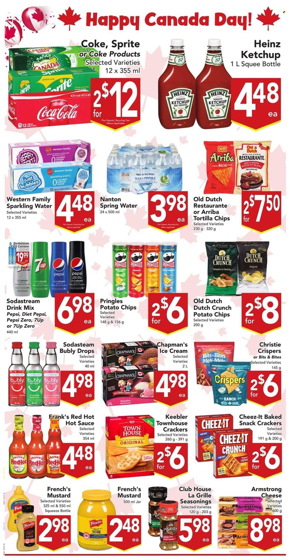 thumbnail - Buy-Low Foods Flyer - June 26, 2022 - July 02, 2022 - Sales products - jalapeño, sauce, cheese, sour cream, ice cream, snack, crackers, Keebler, tortilla chips, potato chips, Pringles, chips, Cheez-It, sugar, mustard, hot sauce, Coca-Cola, Sprite, Pepsi, Diet Pepsi, 7UP, Brite, Heinz, ketchup. Page 2.