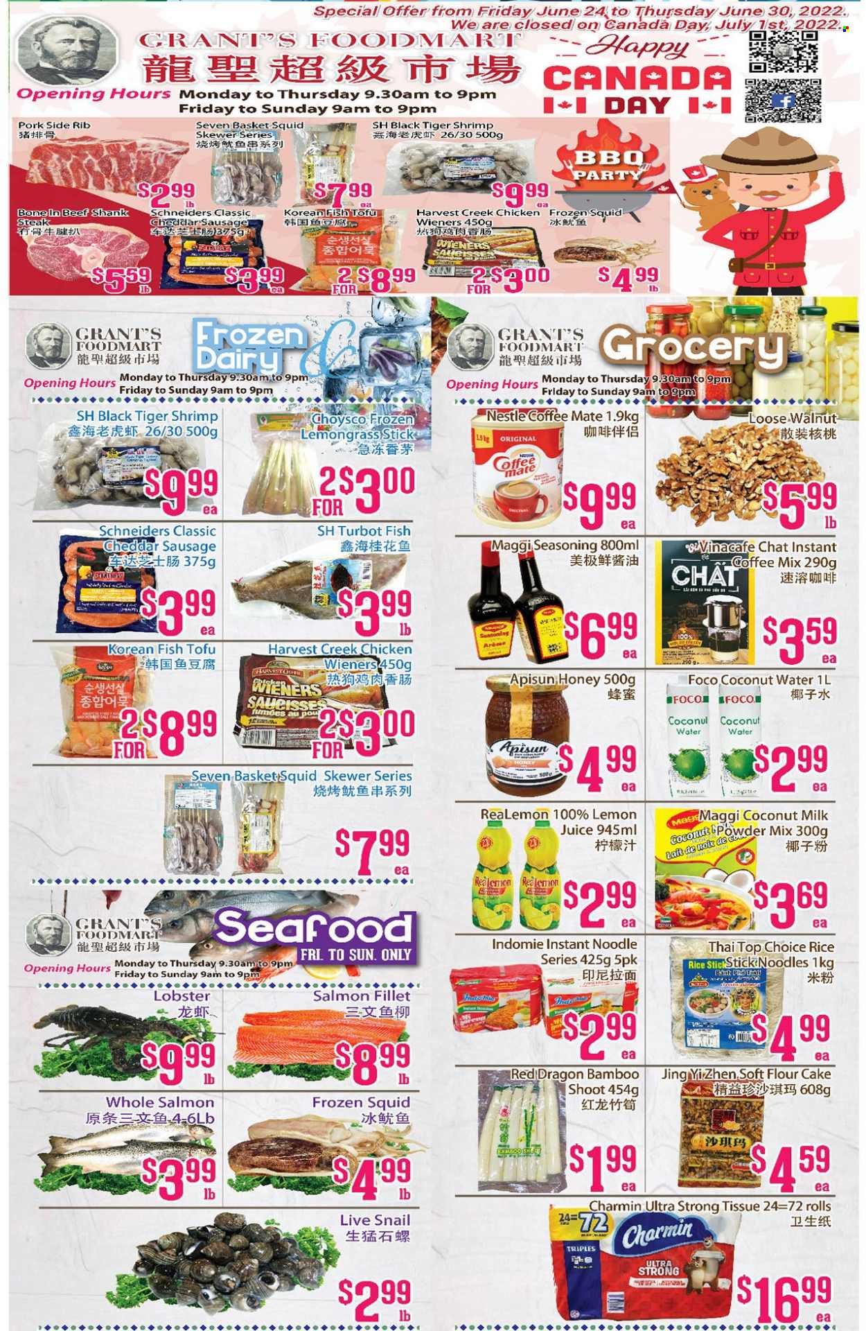 thumbnail - Circulaire Grant's Foodmart - 24 Juin 2022 - 30 Juin 2022 - Produits soldés - steak, saucisse, Nestlé, lait, LU, tofu. Page 2.