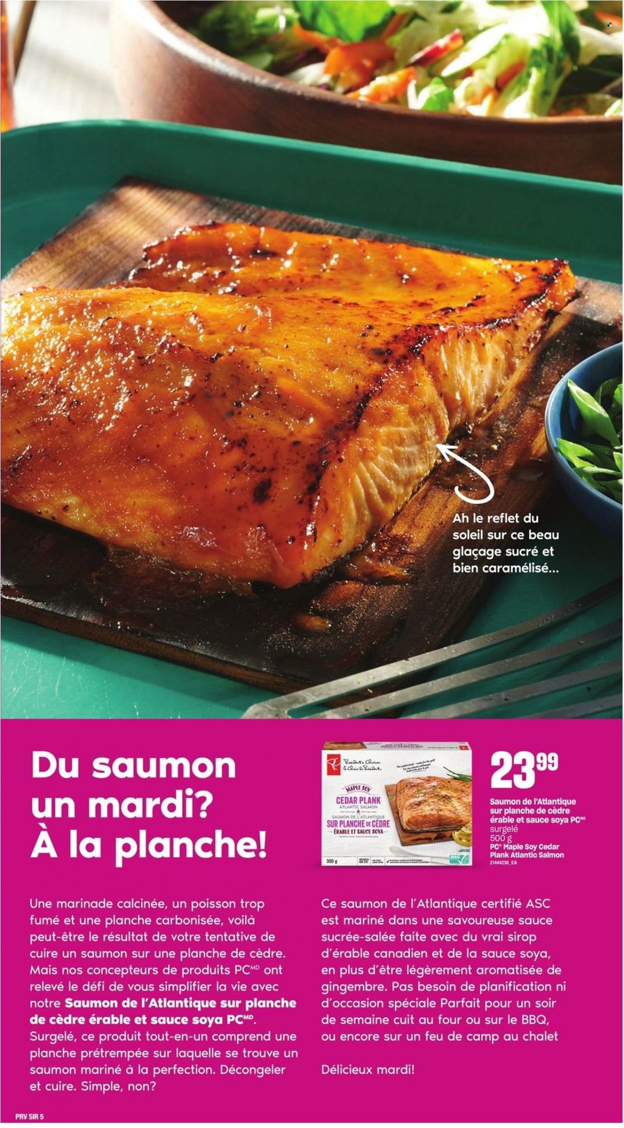 thumbnail - Provigo Flyer - May 19, 2022 - July 13, 2022 - Sales products - salmon, sauce, Président, marinade. Page 5.