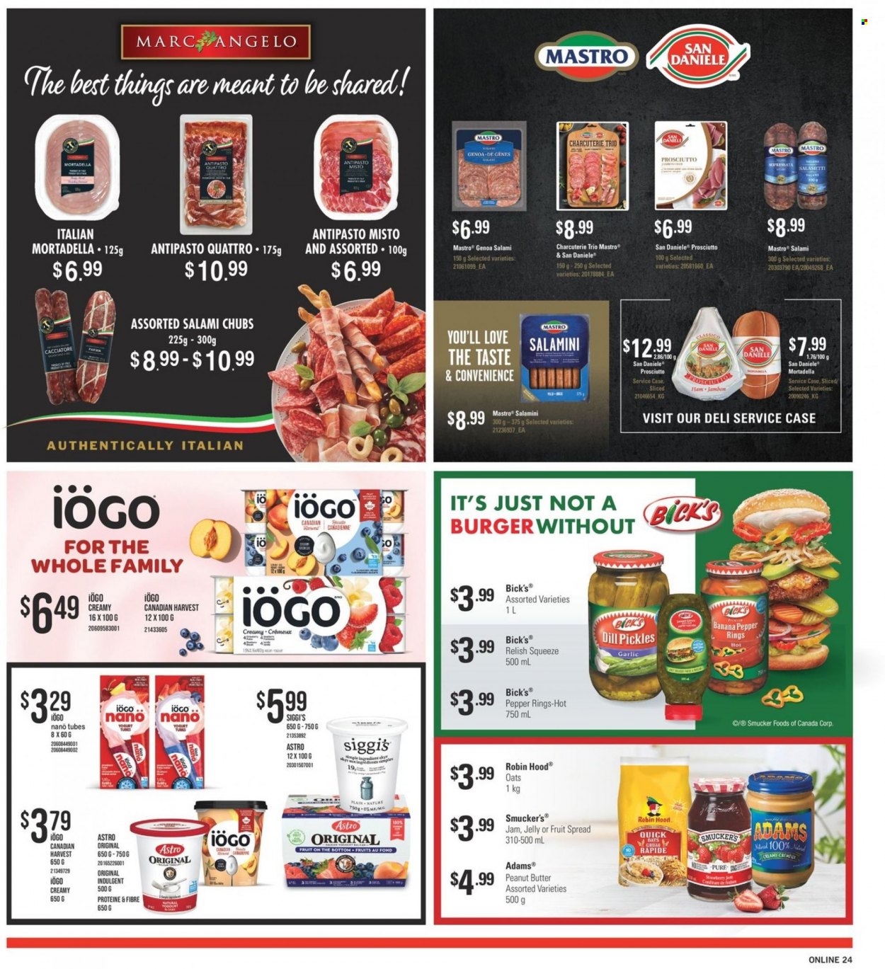 thumbnail - Fortinos Flyer - June 30, 2022 - July 06, 2022 - Sales products - garlic, Dole, mortadella, salami, ham, prosciutto, yoghurt, jelly, oats, strawberry jam, pickles, dill, pepper, Classico, fruit jam, peanut butter. Page 23.
