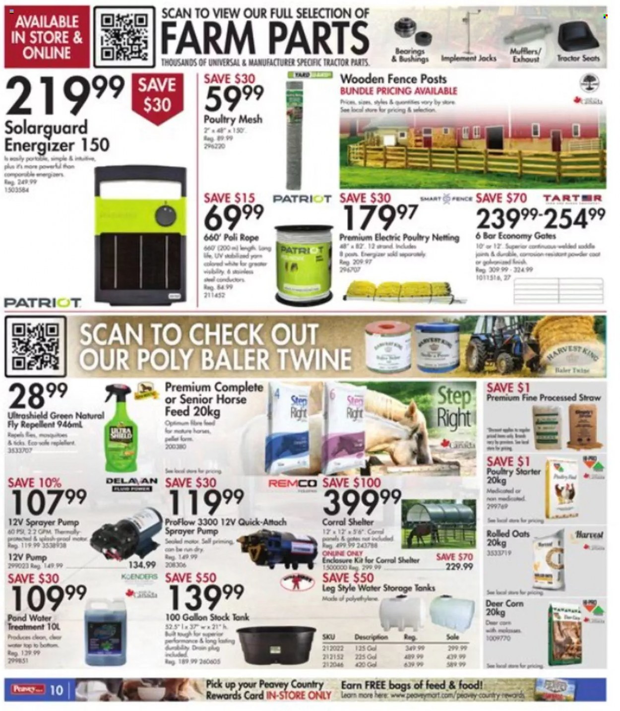 thumbnail - Peavey Mart Flyer - June 30, 2022 - July 07, 2022 - Sales products - gallon, straw, tank, Optimum, tractor, pump, sprayer, starter, Energizer. Page 11.