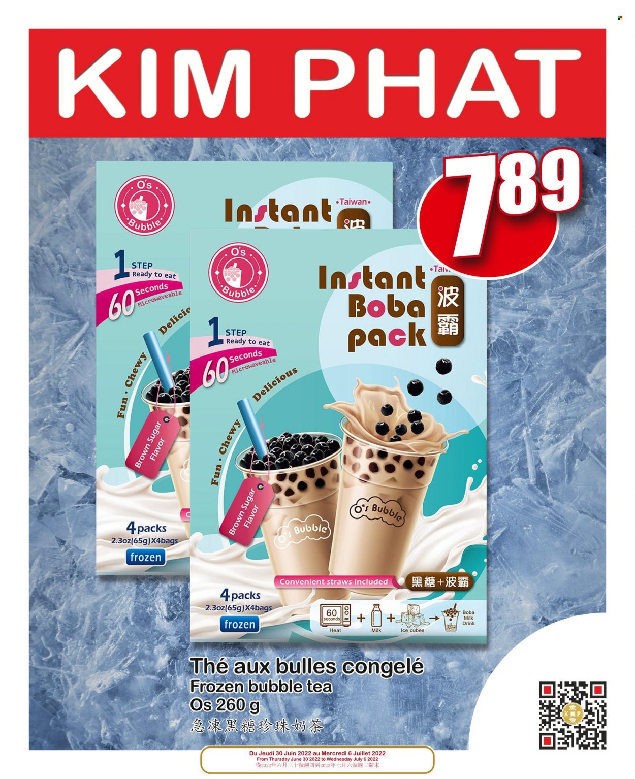 thumbnail - Kim Phat Flyer - June 30, 2022 - July 06, 2022 - Sales products - milk, ice cubes, cane sugar, tea, bubble tea, straw. Page 6.