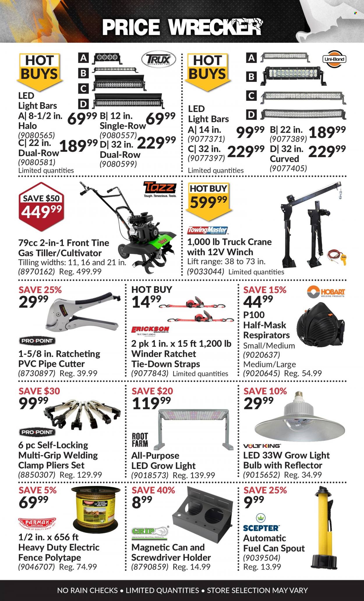 thumbnail - Princess Auto Flyer - July 01, 2022 - July 31, 2022 - Sales products - holder, pliers, cutter, winch, fuel can. Page 9.