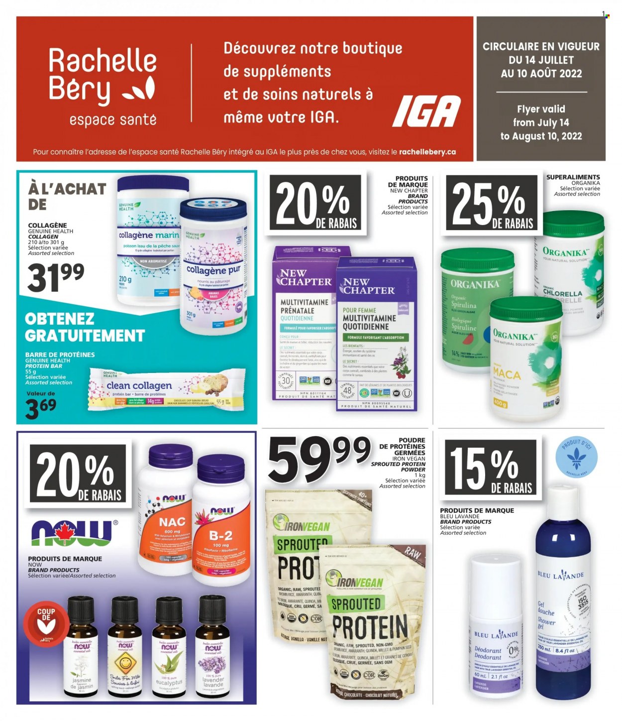 IGA flyer - July 14, 2022 - August 10, 2022. Page 1